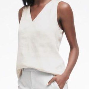 White silk shell tank